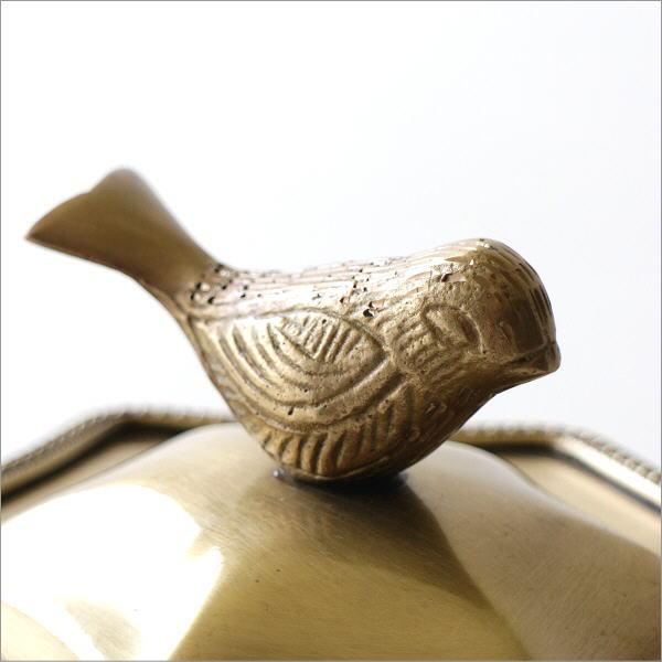 小物入れ ふた付き おしゃれ ガラス 真鍮 アンティーク ゴールド