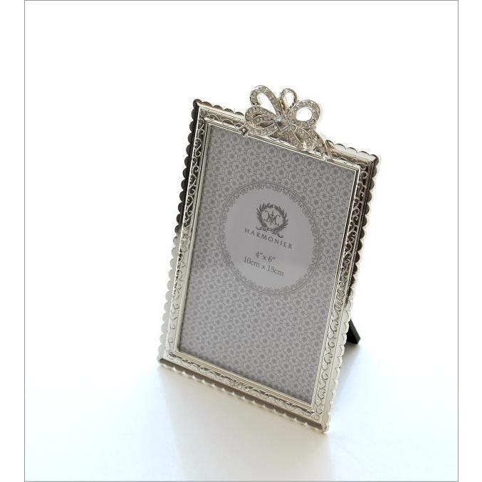 フォトフレーム おしゃれ アンティーク 写真立て エレガント かわいい 可愛い 結婚祝い ベビー L判 キラキラ ビジュー エタニティーフレームリボンl Hal0864 ギギリビング 通販 Yahoo ショッピング