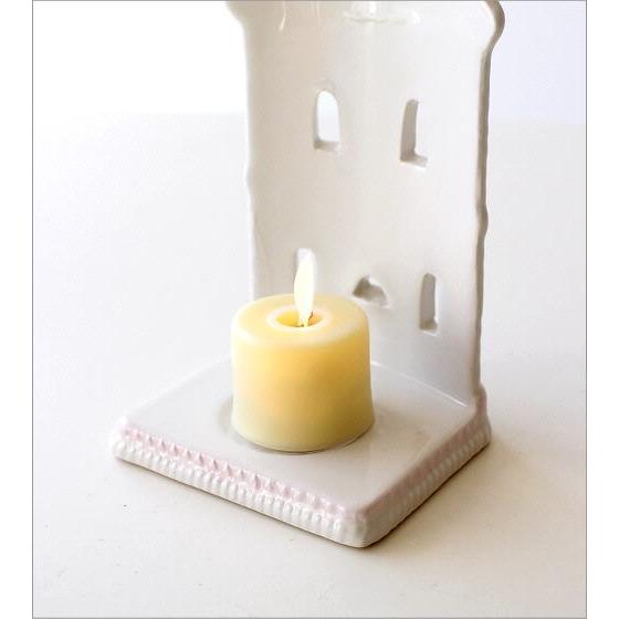 クリスマス Xmas キャンドルホルダー 照明 卓上 陶器 LEDキャンドル