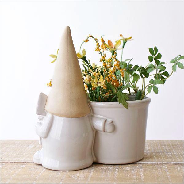 プランターポット ドワーフ おしゃれ 小人 置物 かわいい フラワー