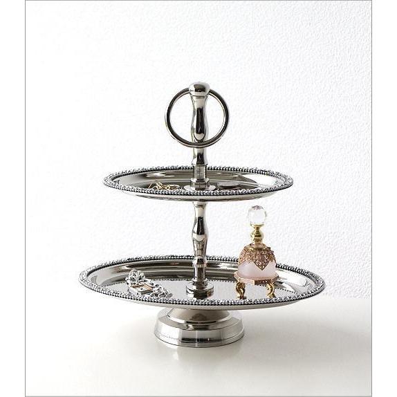 アクセサリートレイ 2段 シルバー アンティーク エレガント クラシック 小物置き 卓上 プレート 皿 ディスプレイ ビジュー付きオーバル2段トレイ Hal7242 ギギリビング 通販 Yahoo ショッピング