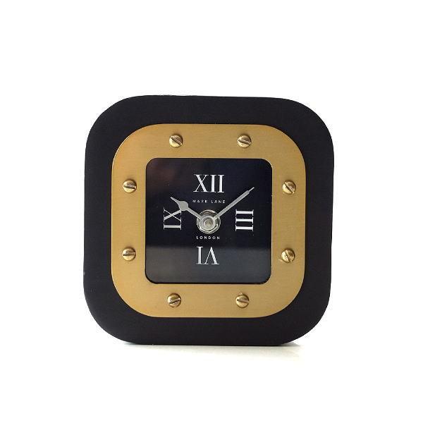 置き時計 置時計 おしゃれ ブラック ゴールド アナログ クラシック エレガント 高級感 スクエアテーブルクロック