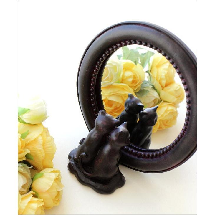 レトロ姿見スタンドミラー天使花