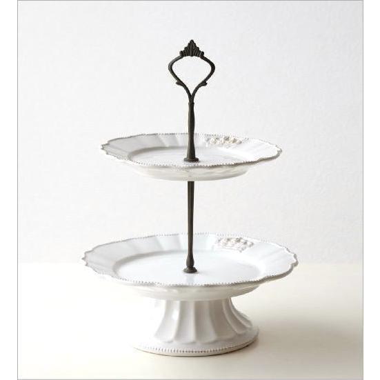 ケーキスタンド 2段 陶器 ケーキプレート ケーキ皿 洋食器 アクセサリートレイ 陶器の2段デザートプレート Hal9031 ギギリビング 通販 Yahoo ショッピング