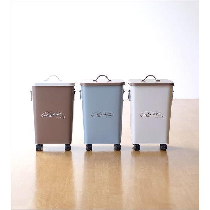 無塗装でアイアンなお洒落ごみ箱♪ 230×280×550mm キャスター付き 無