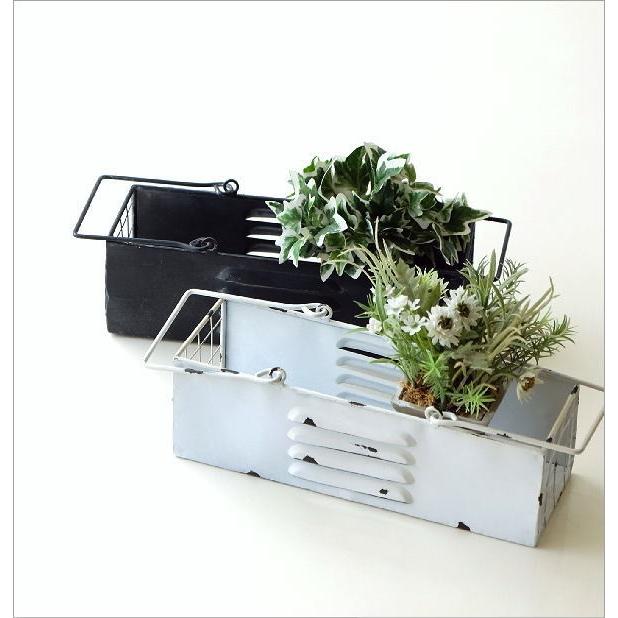 バスケット かご 小物入れ スチール シャビー アンティーク風 フラワー