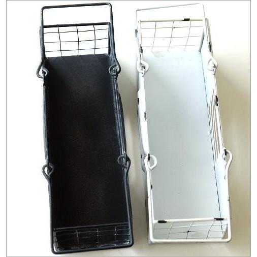 バスケット かご 小物入れ スチール シャビー アンティーク風 フラワー