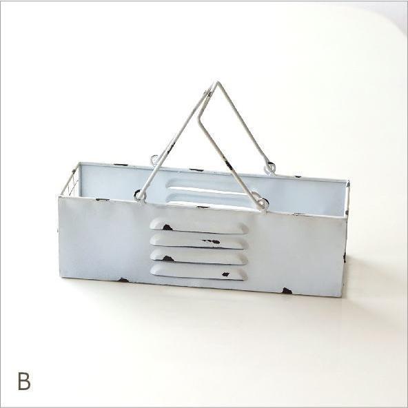 バスケット かご 小物入れ スチール シャビー アンティーク風 フラワー