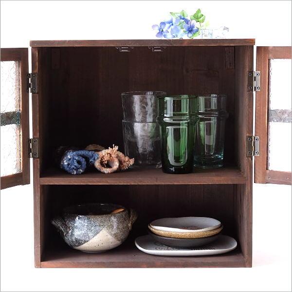 キャビネット スパイスラック おしゃれ ガラス ウッド 木製