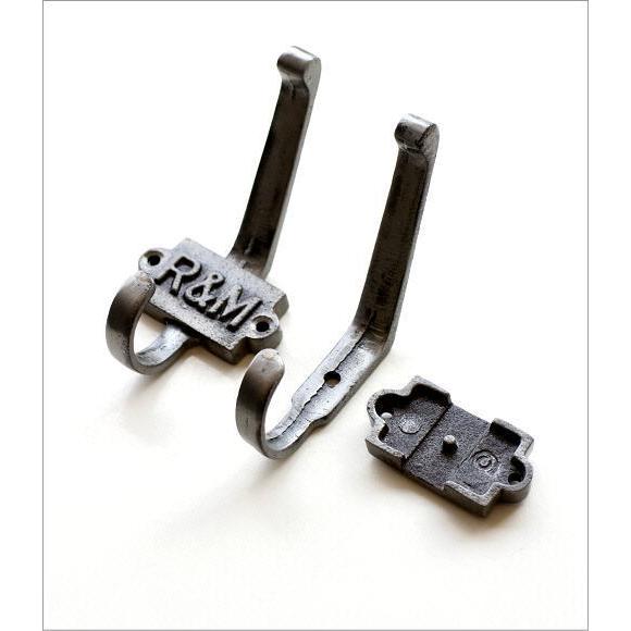 フック 壁 壁掛け ウォールフック アイアン おしゃれ 2個セット ロゴ