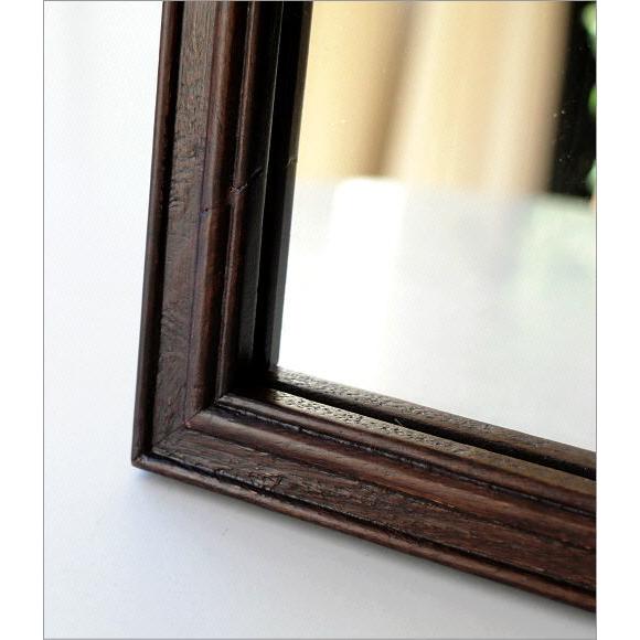 鏡 卓上ミラー スタンドミラー おしゃれ ウッド 木製 卓上