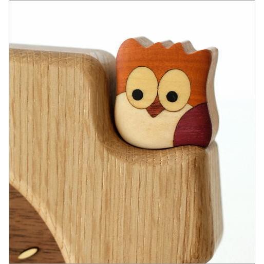 置き時計 置時計 おしゃれ 木製 日本製 手作り 天然木 無垢材 ふくろう