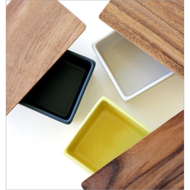 バターケース 陶器 200g おしゃれ 日本製 木製 アカシア 栗の木