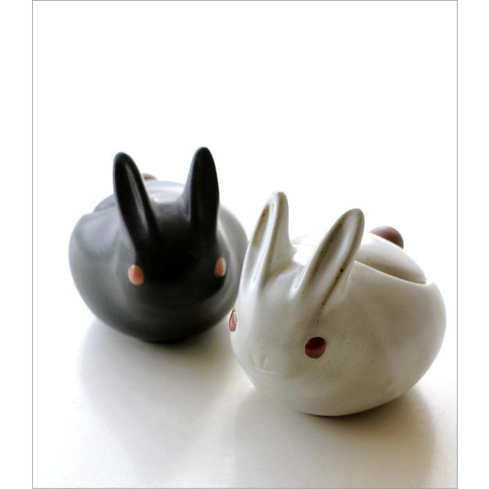 塩入れ ソルトポット 容器 陶器 おしゃれ うさぎ 白 黒 かわいい