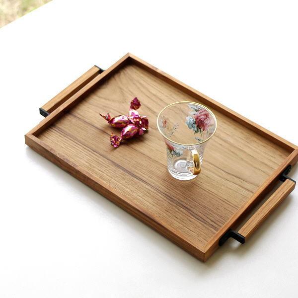 日本製 衣装盆 2個セット（大小）チーク材 木製トレイ 収納 工芸品 トレー トレイ 木製 お盆 おしゃれ チーク材 スタッキング 天然木