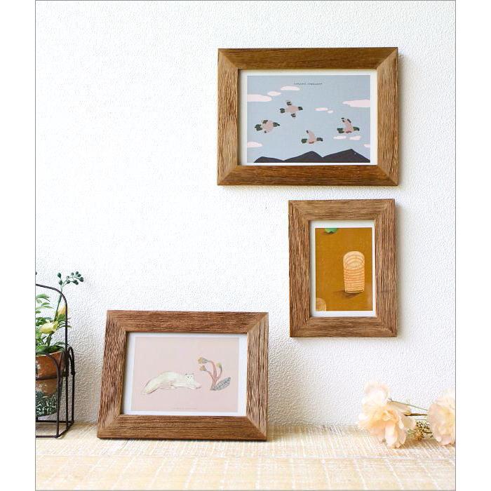 フォトフレーム 2L 写真立て 木製 チーク材 壁掛け 卓上 おしゃれ 縦