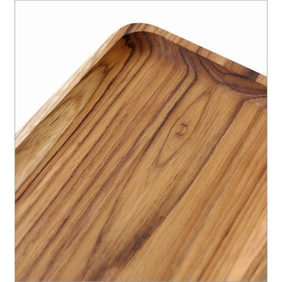 トレー トレイ 木製 おしゃれ お盆 チーク材 天然木 シンプル 木目