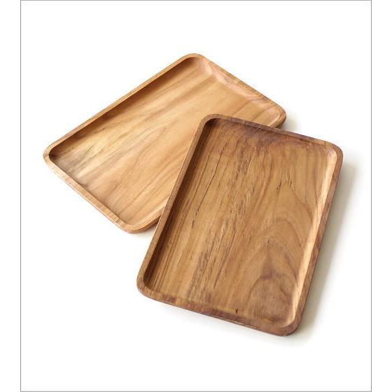 トレー トレイ 木製 おしゃれ お盆 チーク材 天然木 シンプル 木目