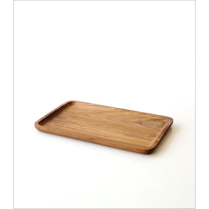 トレー トレイ 木製 おしゃれ お盆 チーク材 天然木 シンプル 木目