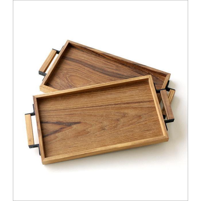 トレー トレイ 木製 おしゃれ お盆 小さめ チーク材 スタッキング 天然