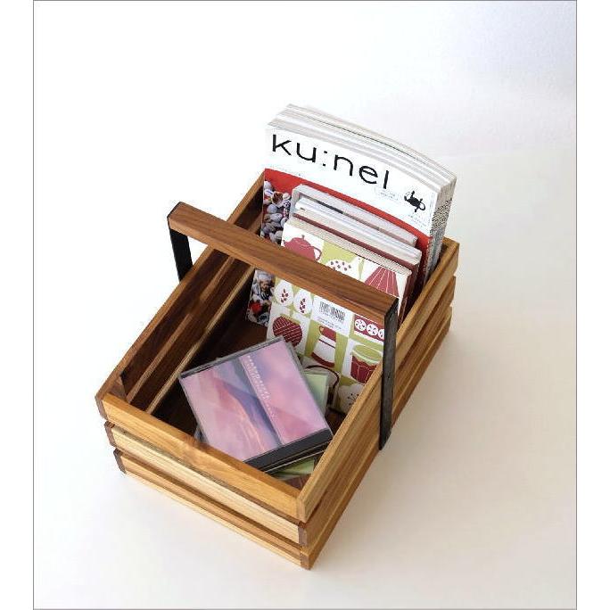 ツールボックス 木製 チーク アイアン 持ち手付き 収納ボックス 小物