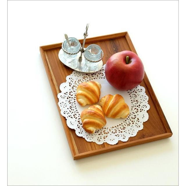 トレー トレイ 木製 お盆 チーク材 天然木 シンプル 木目 カフェ 北欧