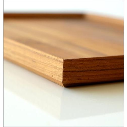 トレー トレイ 木製 お盆 チーク材 天然木 シンプル 木目 カフェ 北欧