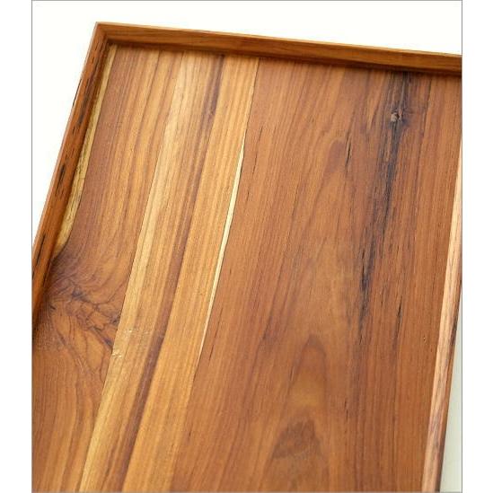 トレー トレイ 木製 お盆 チーク材 天然木 シンプル 木目 カフェ 北欧