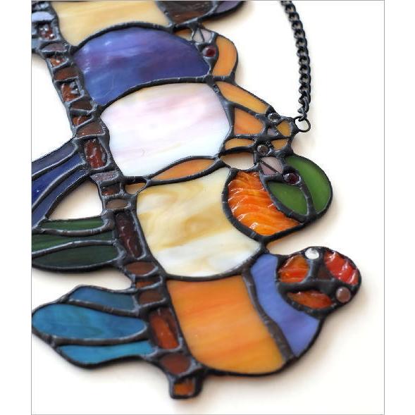 ステンドグラス 壁掛け インテリア 壁飾り 鳥 雑貨 かわいい