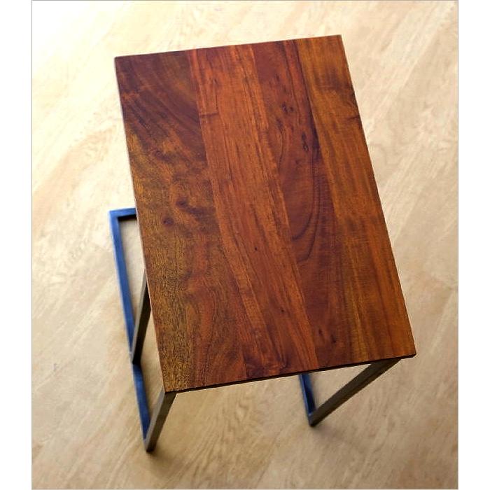 サイドテーブル 木製 アイアン コの字型 ソファサイドテーブルマガジン