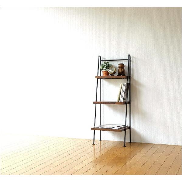 ラダーラック 棚 木製 飾り棚 飾棚 おしゃれ アイアンとシーシャムの３段ラダーシェルフ Kan2231 ギギリビング 通販 Yahoo ショッピング