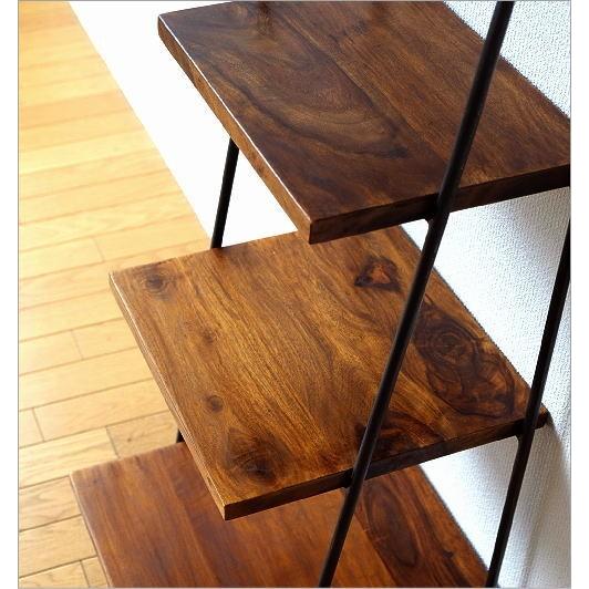 ラダーラック 棚 木製 飾り棚 飾棚 おしゃれ アイアンとシーシャムの4