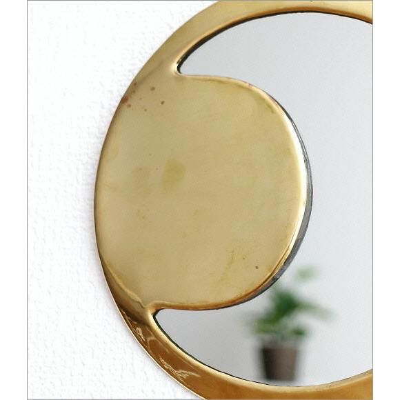 ☆ゴールド☆昭和レトロデザイン☆アンティーク☆壁掛けミラー