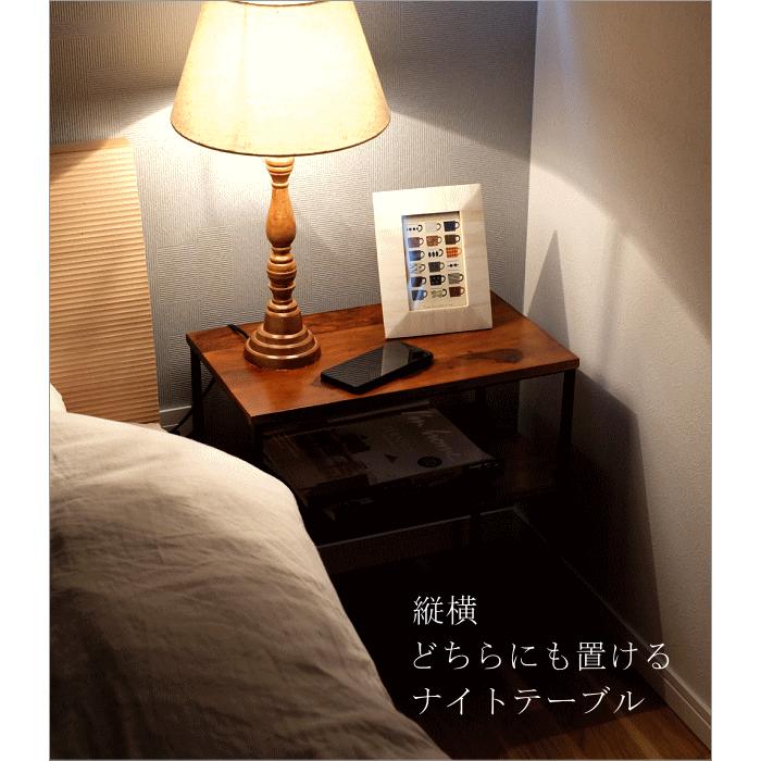 現物【SALE】サイドテーブル　✨　木製ハンドメイド　ソファ　ベッド　 即納 サイドテーブル 木製 アイアン おしゃれ ソファ ベッド 収納 棚付き