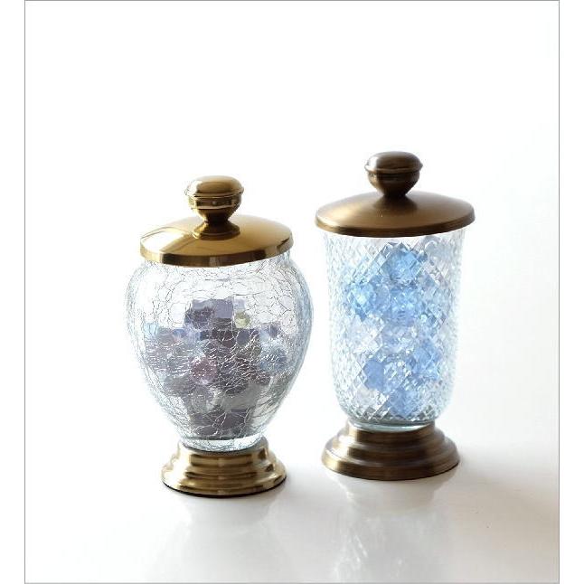 キャニスター おしゃれ ガラス アンティーク 小物入れ ふた付き クリア