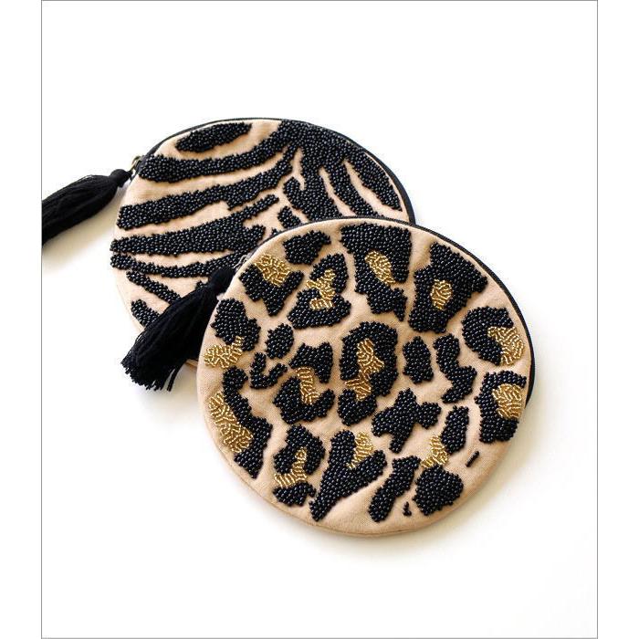 ポーチ 小物入れ おしゃれ マチなし かわいい ミニ ビーズ刺繍 デザイン アニマル アニマルビーズ刺繍ラウンドポーチ 2タイプ Kan8097 ギギリビング 通販 Yahoo ショッピング