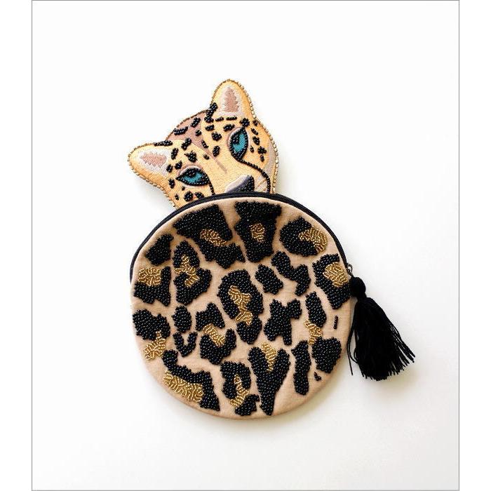 ポーチ 小物入れ おしゃれ マチなし かわいい ミニ ビーズ刺繍 デザイン アニマル アニマルビーズ刺繍ラウンドポーチ 2タイプ Kan8097 ギギリビング 通販 Yahoo ショッピング
