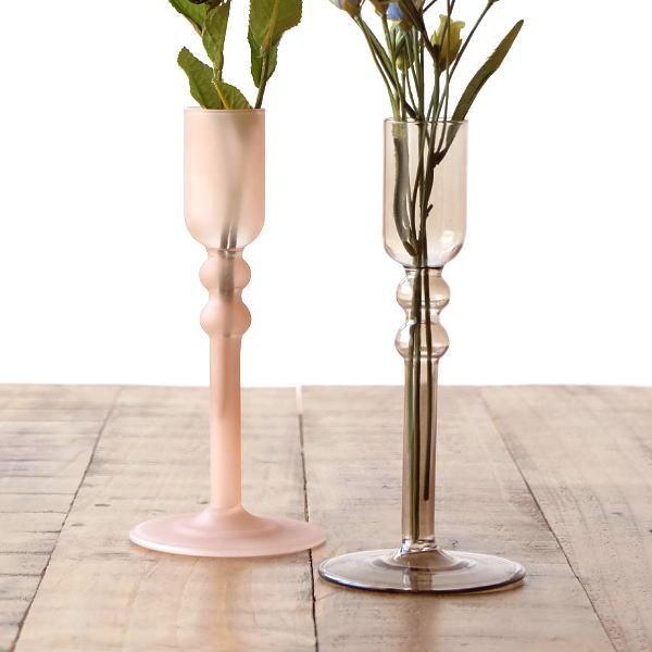 花瓶 フラワーベース おしゃれ ガラス 花器 一輪挿し かわいい 軽量 cm クリアガラス フロストガラス ガラスベース