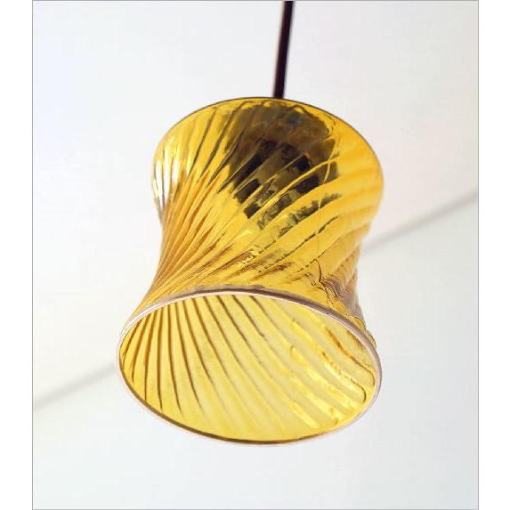 ペンダントライト ガラス イエロー アンティーク レトロ 天井照明