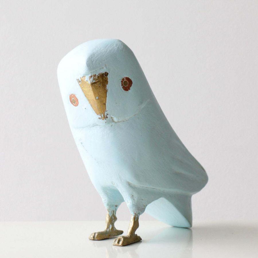 フクロウ 梟 木製 手描き 置物 インテリア 工芸品 美術品 A1613