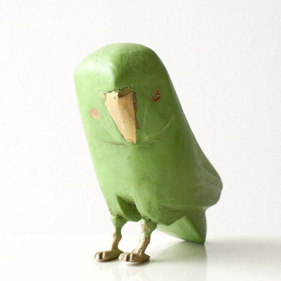 ふくろう フクロウ 梟 置物 かわいい おしゃれ 木製 オブジェ 手のひら