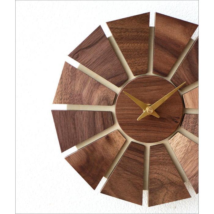 【送料無料】Hawaiian wall clock ウォルナット 壁掛け時計 掛け時計 木製 壁掛け時計 おしゃれ デザイン ウォールナット 無垢