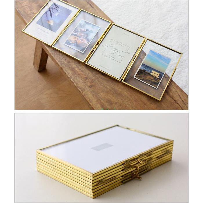 フォトフレーム 写真立て おしゃれ 4窓 4面 8枚 複数 多面 卓上 L判