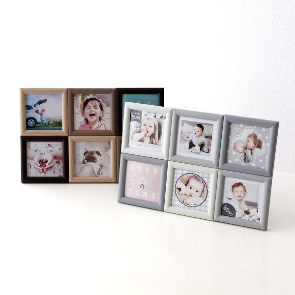 フォトフレーム 写真立て 壁掛け 卓上 おしゃれ かわいい 複数 多面 6面 6枚 小さい ミニ