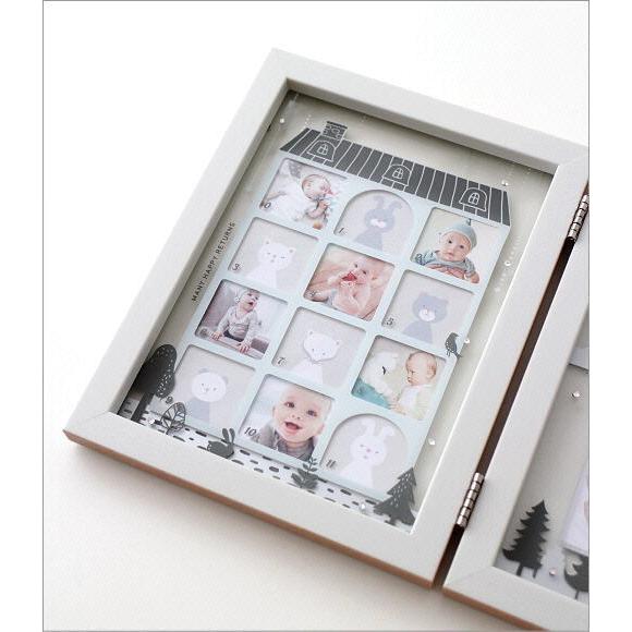 フォトフレーム ベビー 12ヶ月 赤ちゃん 卓上 写真立て かわいい 可愛い おしゃれ 北欧 複数 多面 12枚 12窓 1年 ティアラベビーフレーム モノトーン Kkm9486 ギギリビング 通販 Yahoo ショッピング