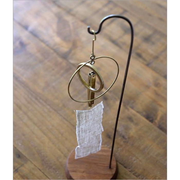 風鈴 ふうりん おしゃれ ブラス スタンド付き ベル 真鍮 リネン モダン