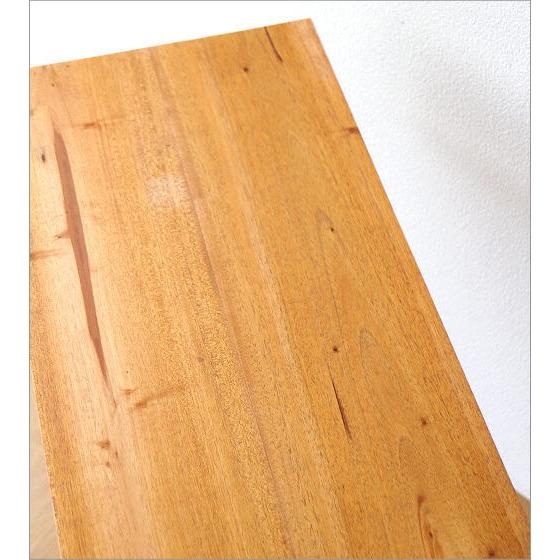 サイドテーブル 木製 アイアン マホガニー材 パソコン ワークテーブル