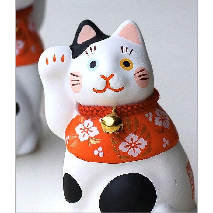 招き猫 置物 かわいい オブジェ 右手 左手 親子 ペア 招福万来 開運