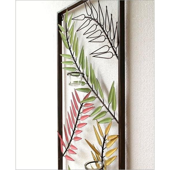 ウォールアートパネル フラワーベース/キャンドルホルダー シダ 【公式