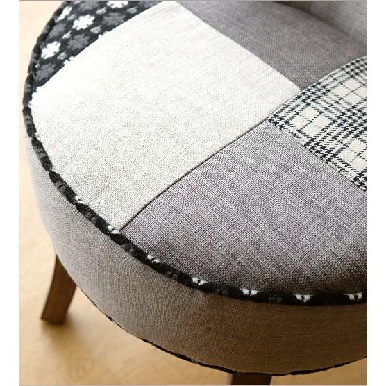 椅子 チェア モノトーン パッチワーク 布張り 木製 かわいい おしゃれ